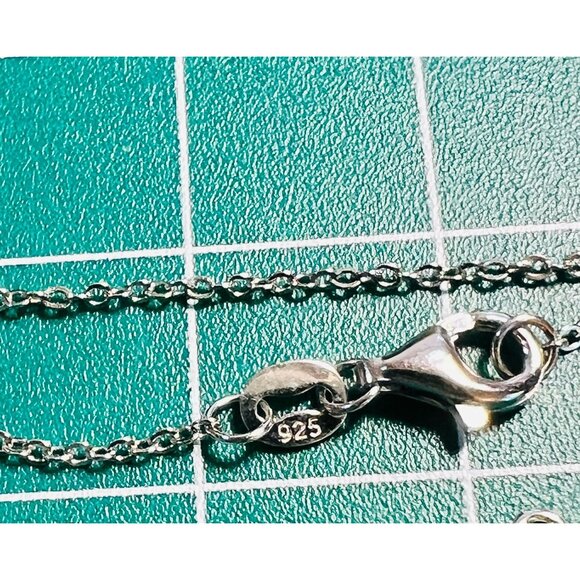 Sterling Silver Cross Pendant Necklace 18" With Cubic Zirconia Stones - Picture 4 of 5